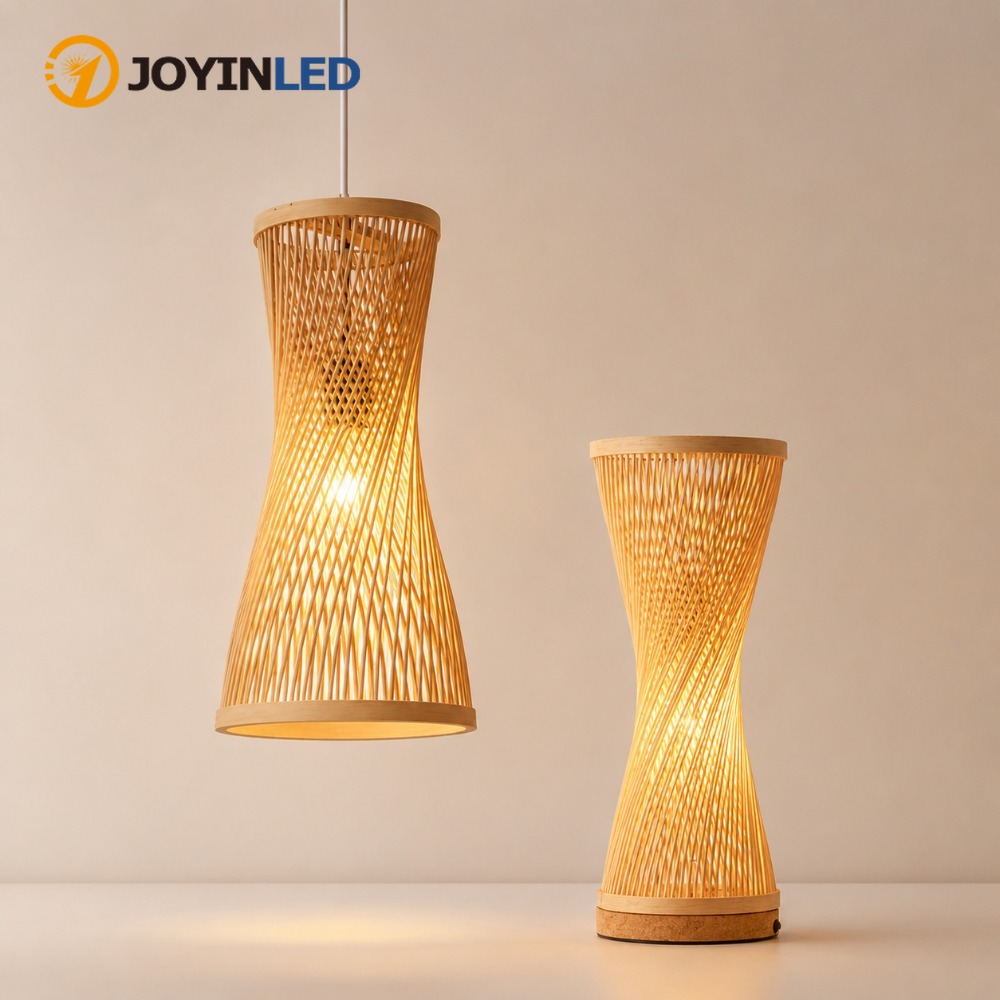 Wicker Pendant Shade - JOYINLED Japanese Style Bamboo Pendant Lamp