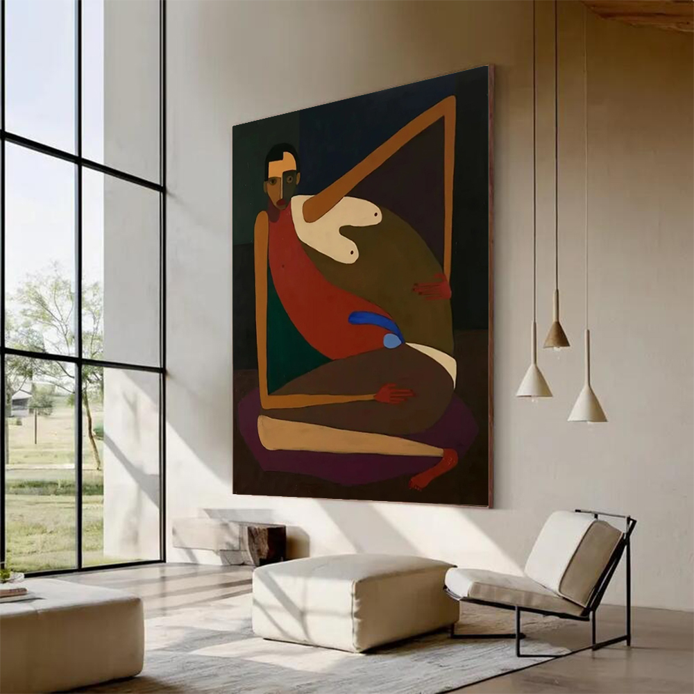 Interior Design Modern - Handmade Abstract Oil Painting on Canvas
