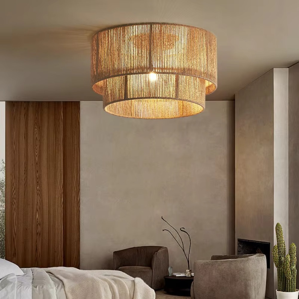 Wicker Pendant Shade - JOYINLED Modern Southeast Style Pendant Light