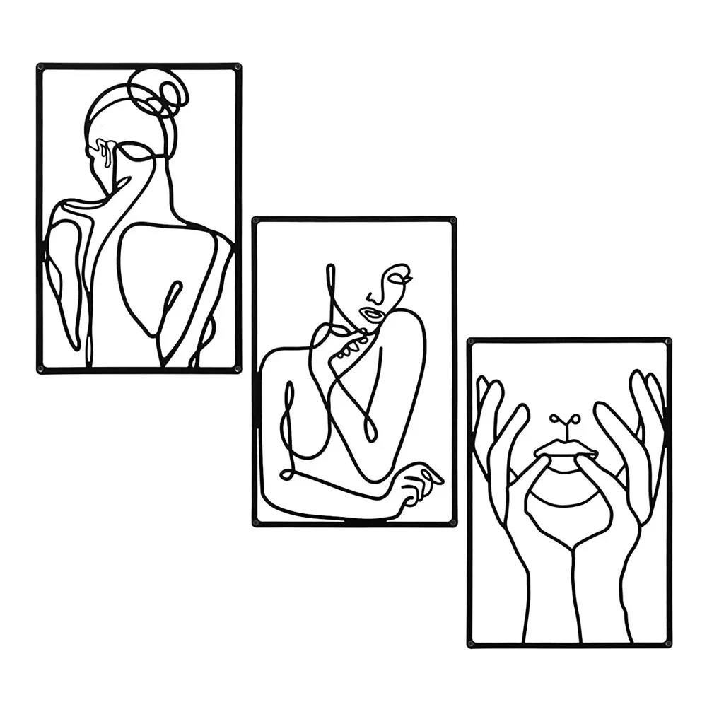 3pcs Stunning Line Drawing Dec - Interior Design Home avaliação e preço