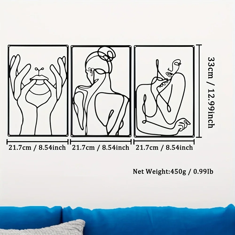3pcs Stunning Line Drawing Dec - Interior Design Home avaliação e preço
