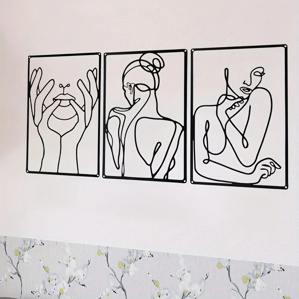 3pcs Stunning Line Drawing Dec - Interior Design Home avaliação e preço