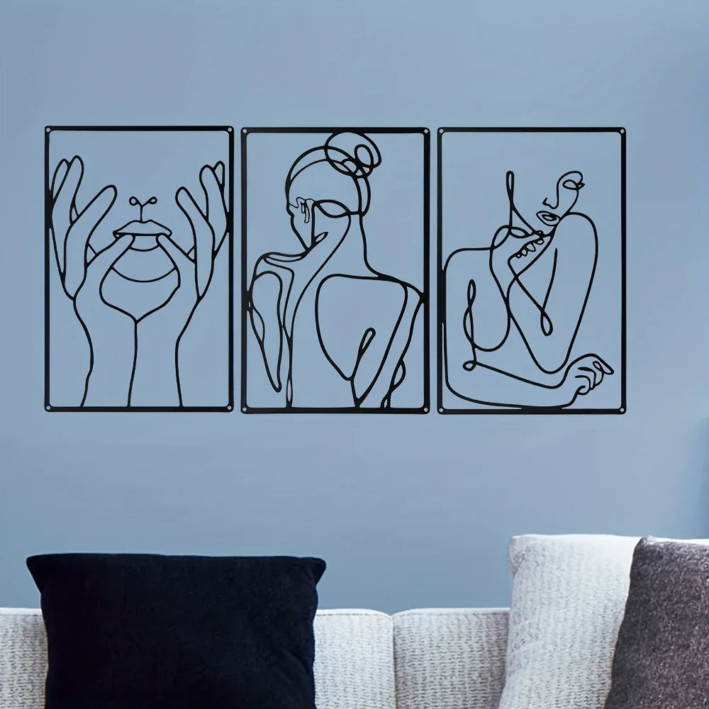 3pcs Stunning Line Drawing Dec - Interior Design Home avaliação e preço