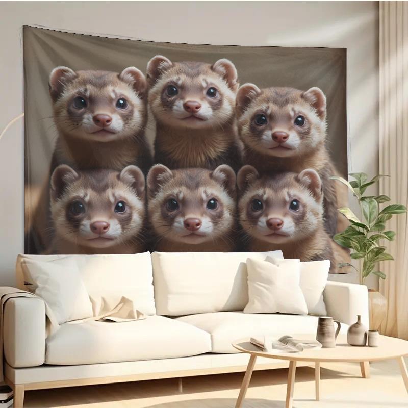 Cute Ferret Group Tapestry Wal - Interior Design Home avaliação e preço