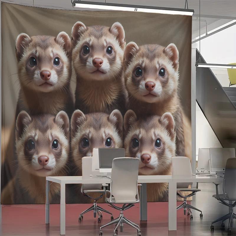 Cute Ferret Group Tapestry Wal - Interior Design Home avaliação e preço