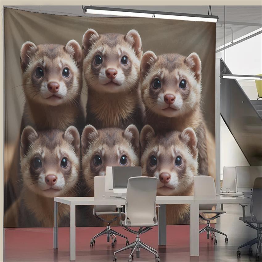 Cute Ferret Group Tapestry Wal - Interior Design Home avaliação e preço