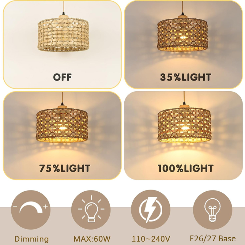 Wicker Rattan Pendant Lamp Tea - Wicker Pendant Shade avaliação e preço
