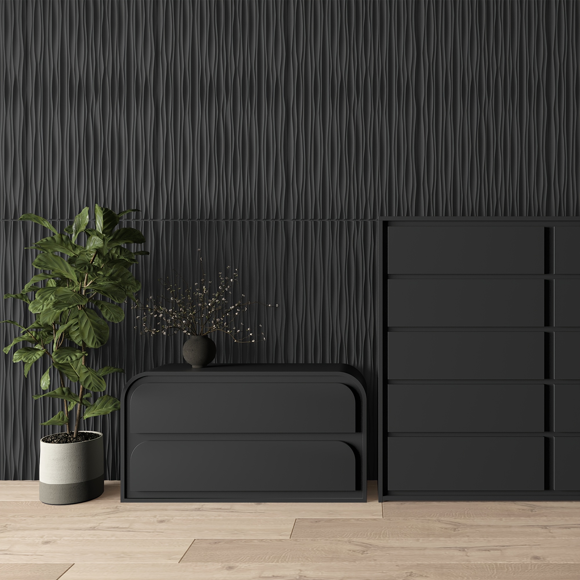 3D Wave Wall Panels – PVC Inte - Wall Panel 3D Texture avaliação e preço