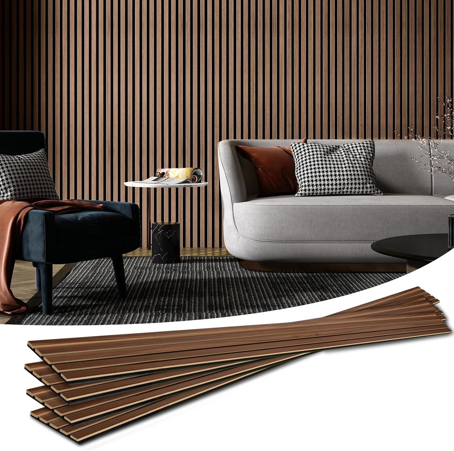 Wood Slat Acoustic Panels for  - Wall Panel 3D Texture avaliação e preço