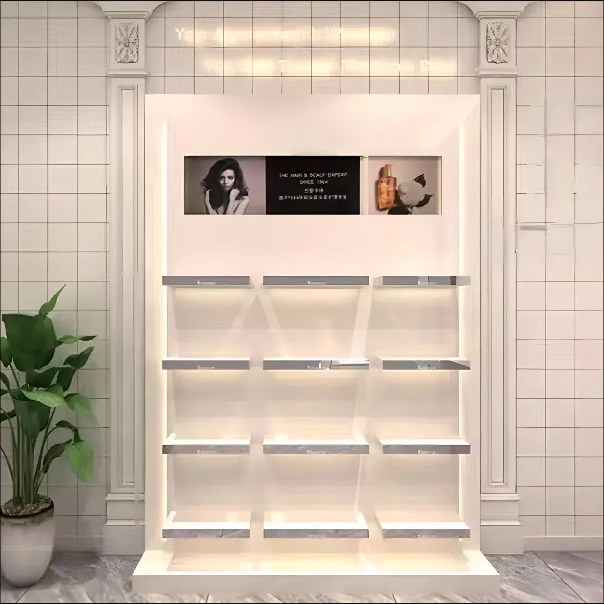 Makeup Showcase Retail Shop In - Interior Design Nail Salon avaliação e preço
