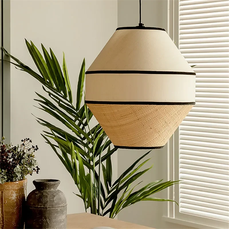 Wabi Sabi Handwoven Rattan Pen - Wicker Pendant Shade avaliação e preço