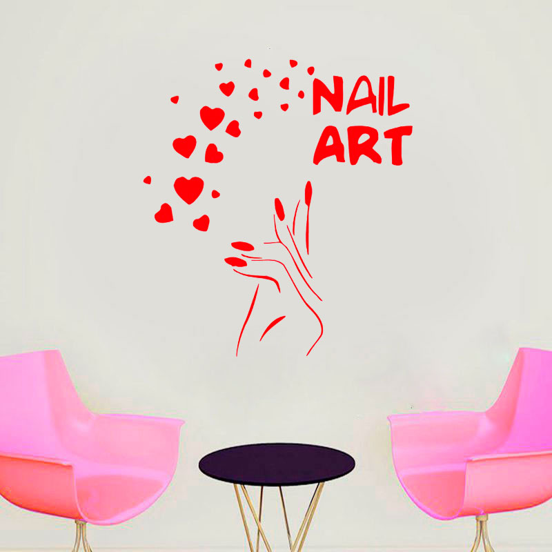 Nails Art Window Decals Love B - Interior Design Nail Salon avaliação e preço