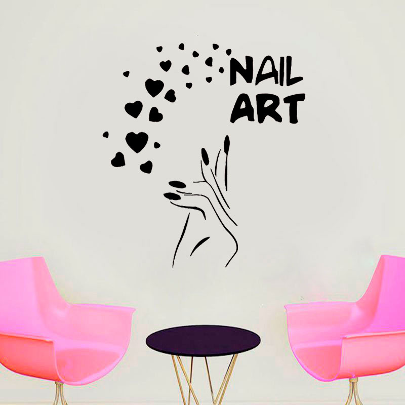 Nails Art Window Decals Love B - Interior Design Nail Salon avaliação e preço