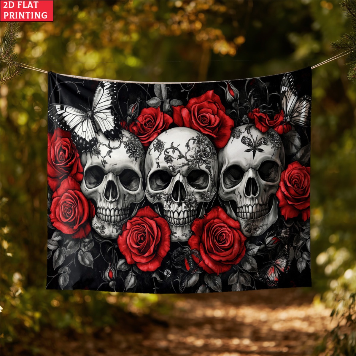 unframed Skull and Roses Gothi - Interior Design Home avaliação e preço