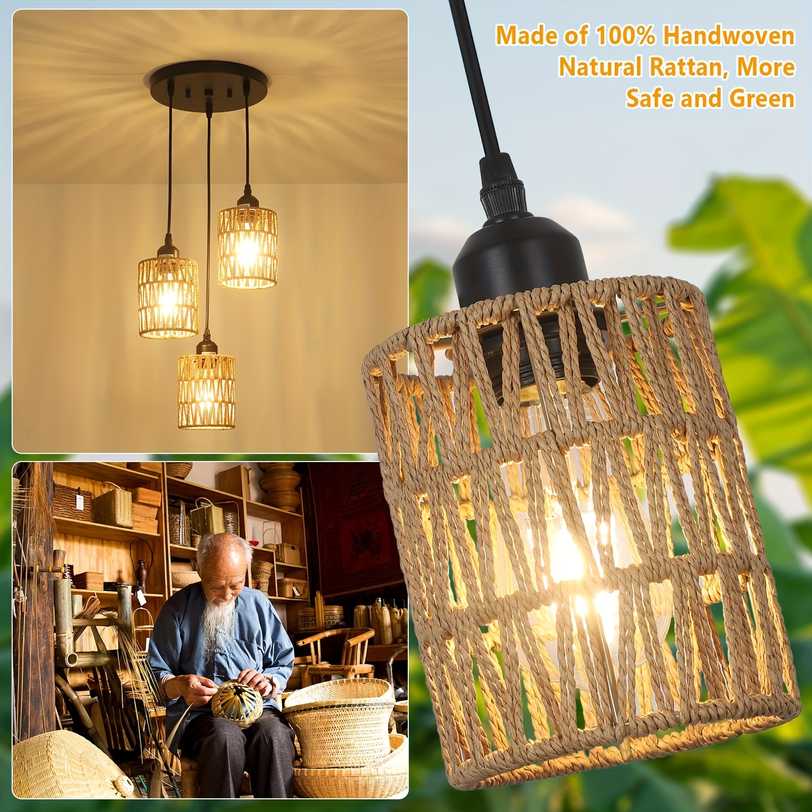 Vintage industrial style count - Wicker Pendant Shade avaliação e preço