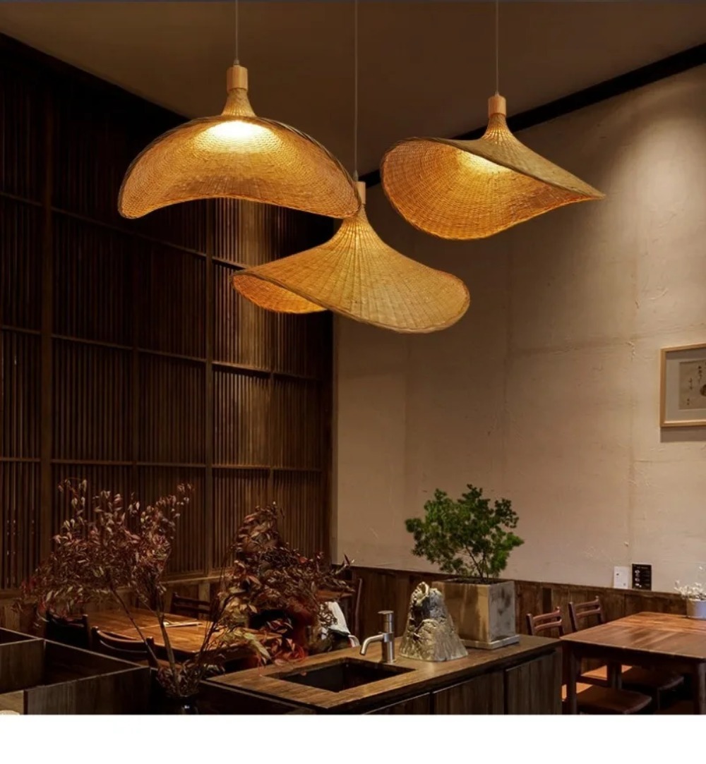 Woven Natural Bamboo Decor Lig - Wicker Pendant Shade avaliação e preço