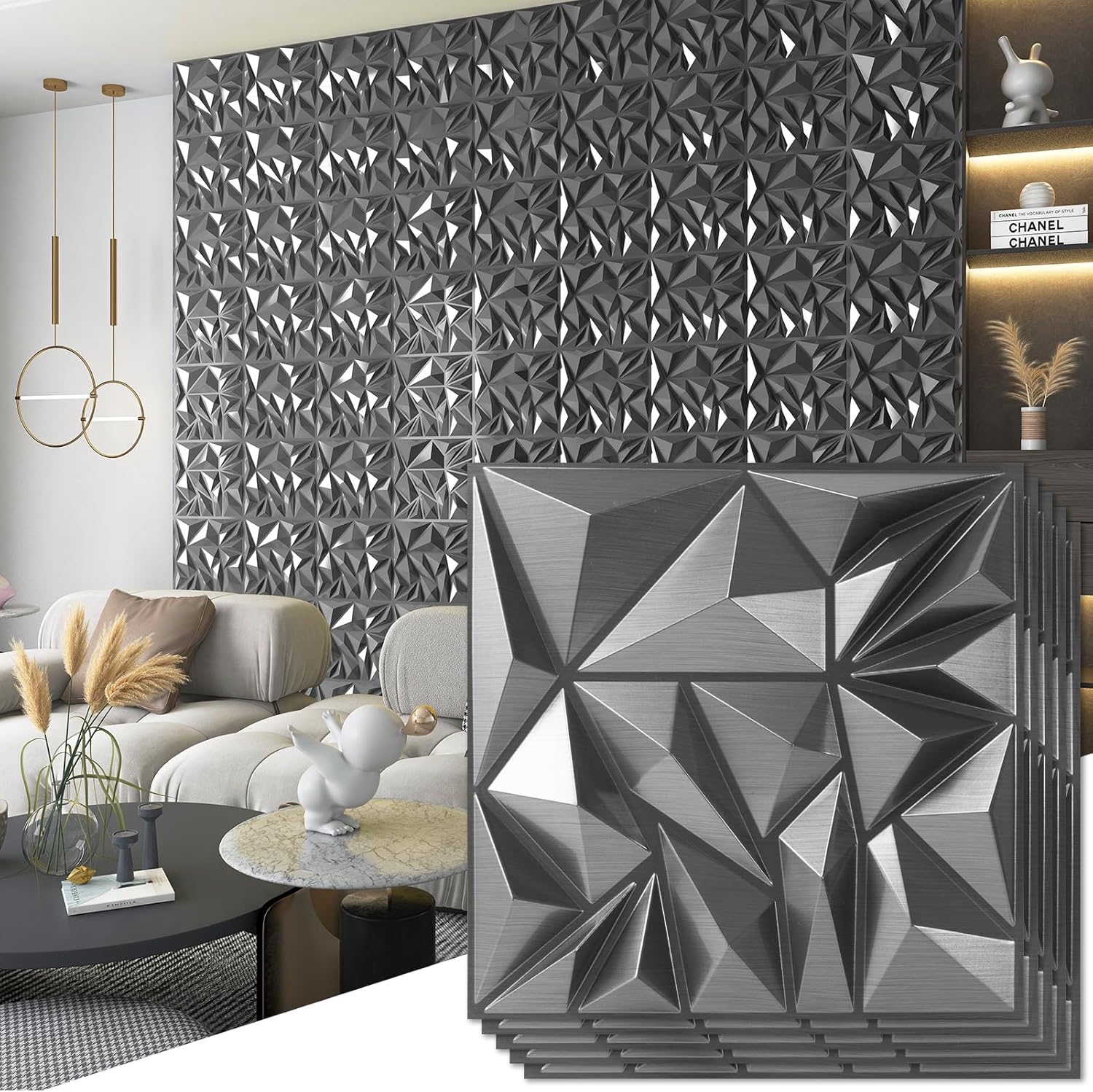 33-Pack 3D Wall Panels Diamond - Wall Panel 3D Texture avaliação e preço