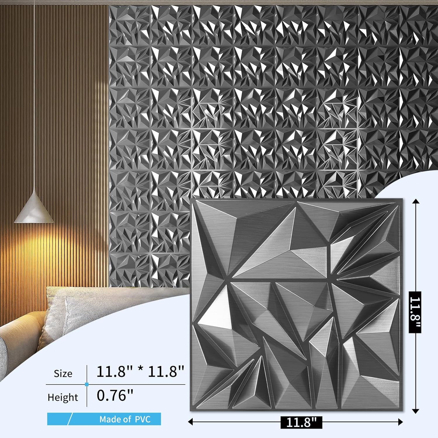 33-Pack 3D Wall Panels Diamond - Wall Panel 3D Texture avaliação e preço