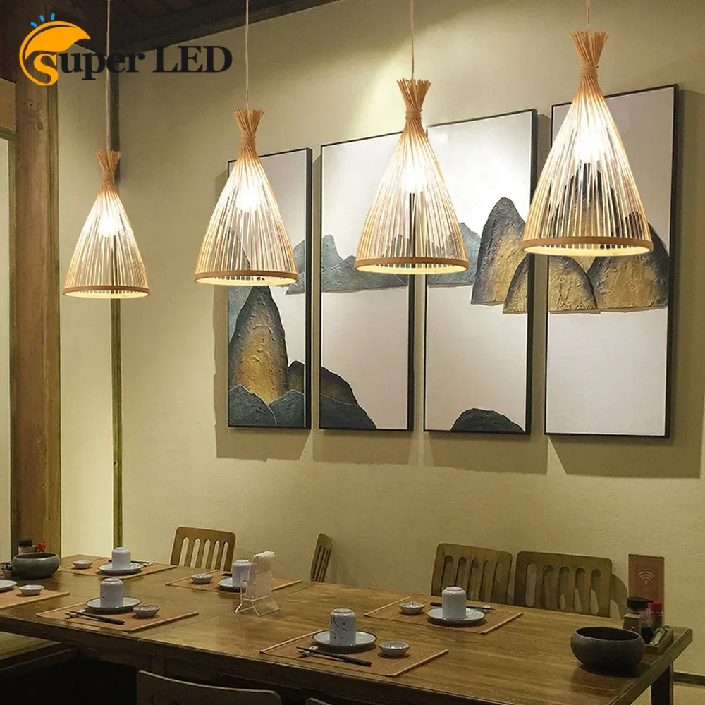 Japanese Chandelier Natural Ba - Wicker Pendant Shade avaliação e preço
