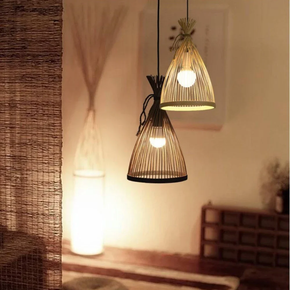 Japanese Chandelier Natural Ba - Wicker Pendant Shade avaliação e preço