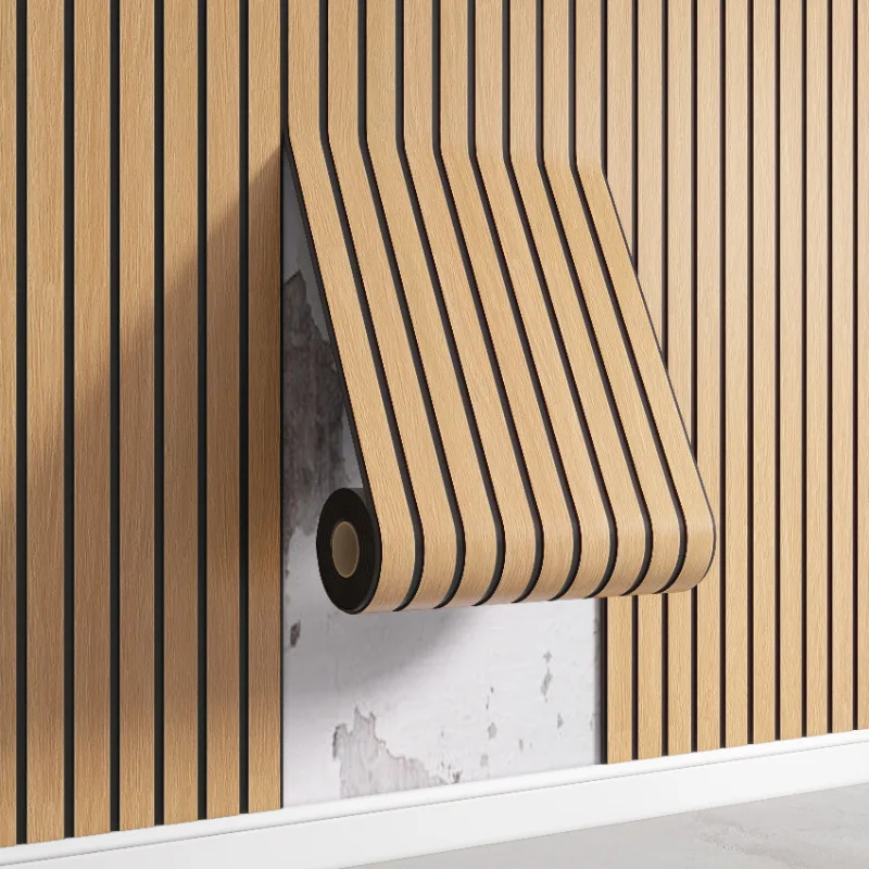 1 Roll 3D Wood Slat Wall Panel - Wall Panel 3D Texture avaliação e preço