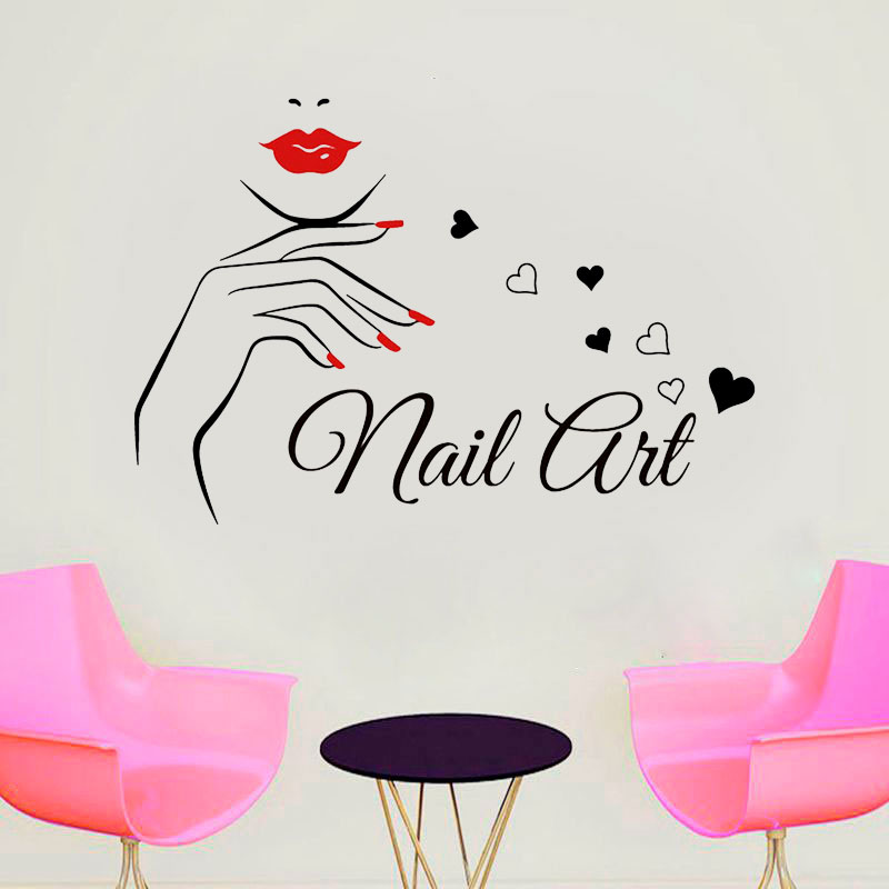 Nail Art Wall Sticker Vinyl Ho - Interior Design Nail Salon avaliação e preço