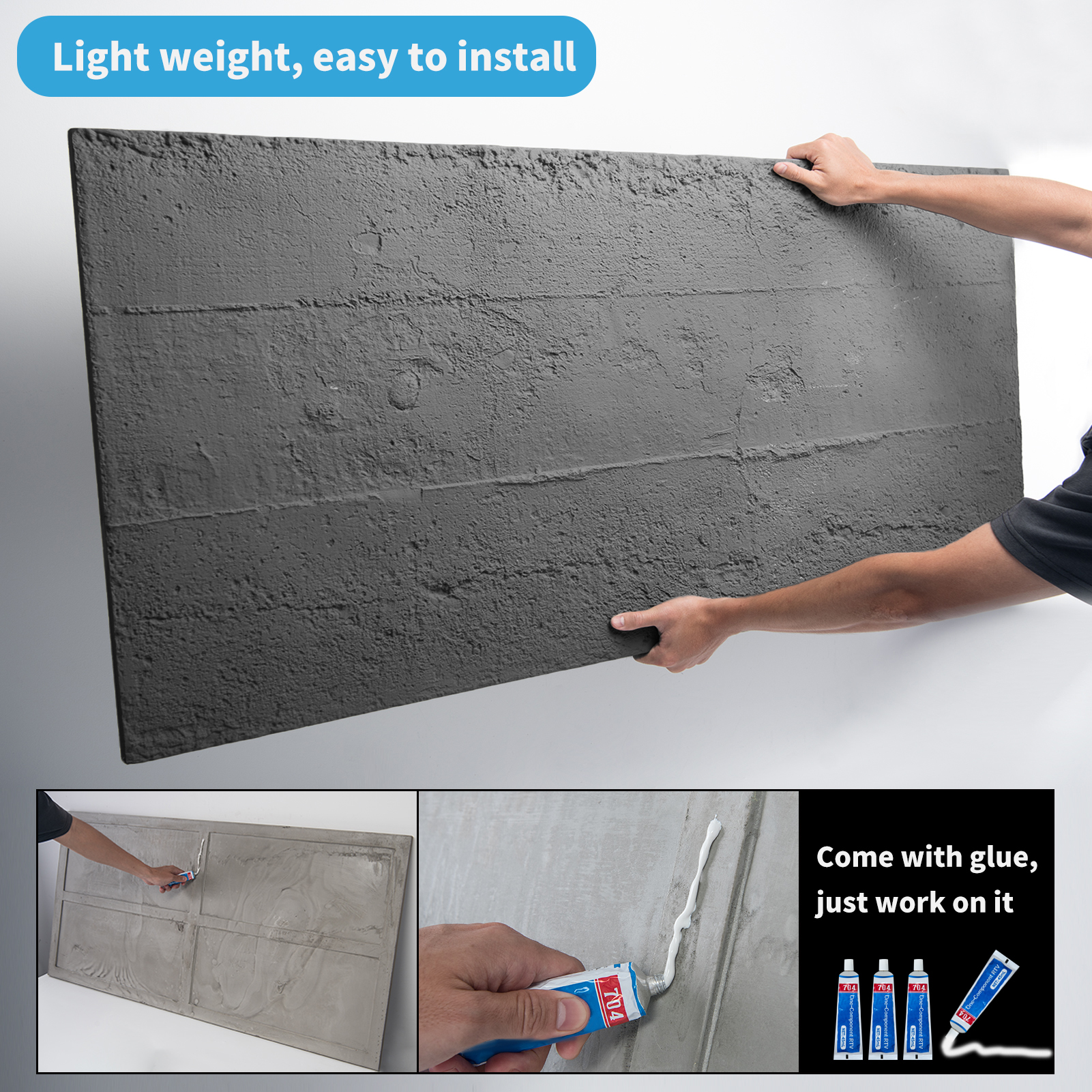 Art3d 4PCS Cement Texture 3D W - Wall Panel 3D Texture avaliação e preço