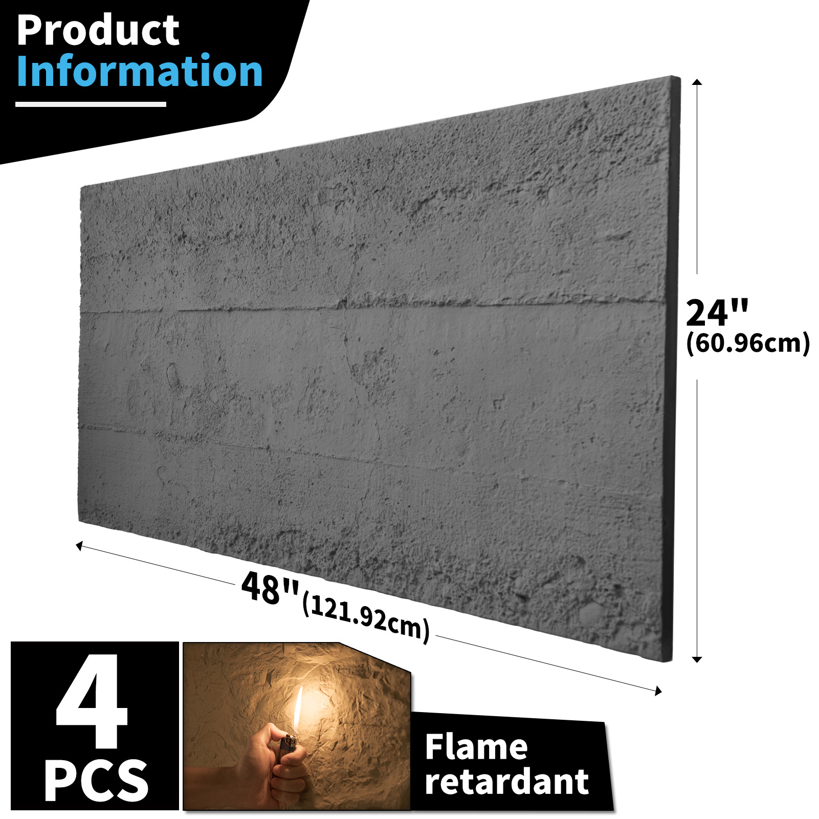 Art3d 4PCS Cement Texture 3D W - Wall Panel 3D Texture avaliação e preço