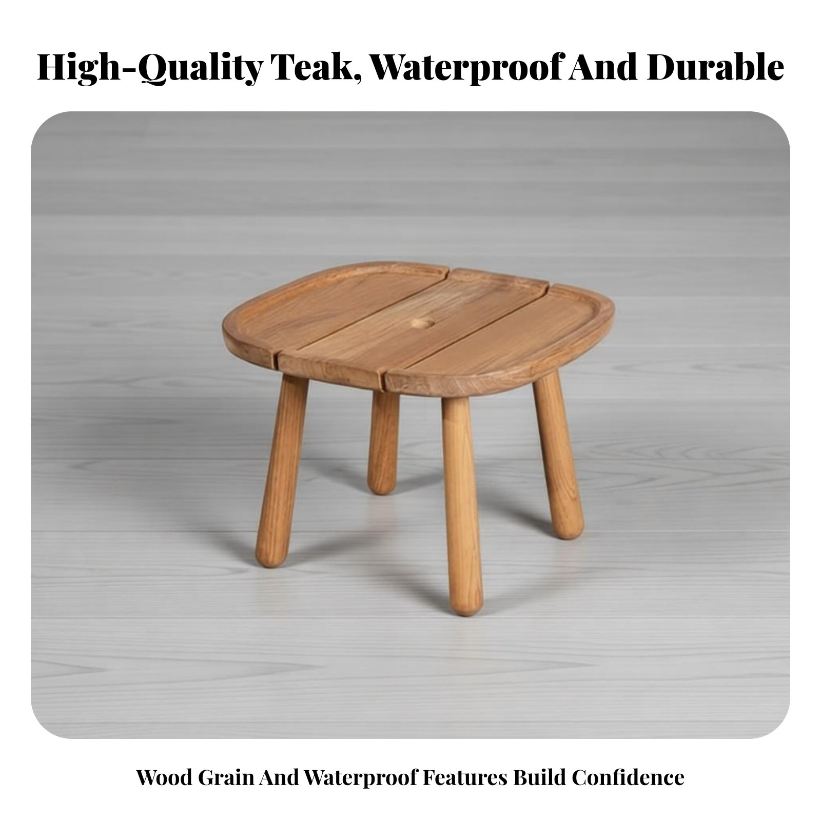 Round Slatted Side Table Water - Interior Design Deck avaliação e preço