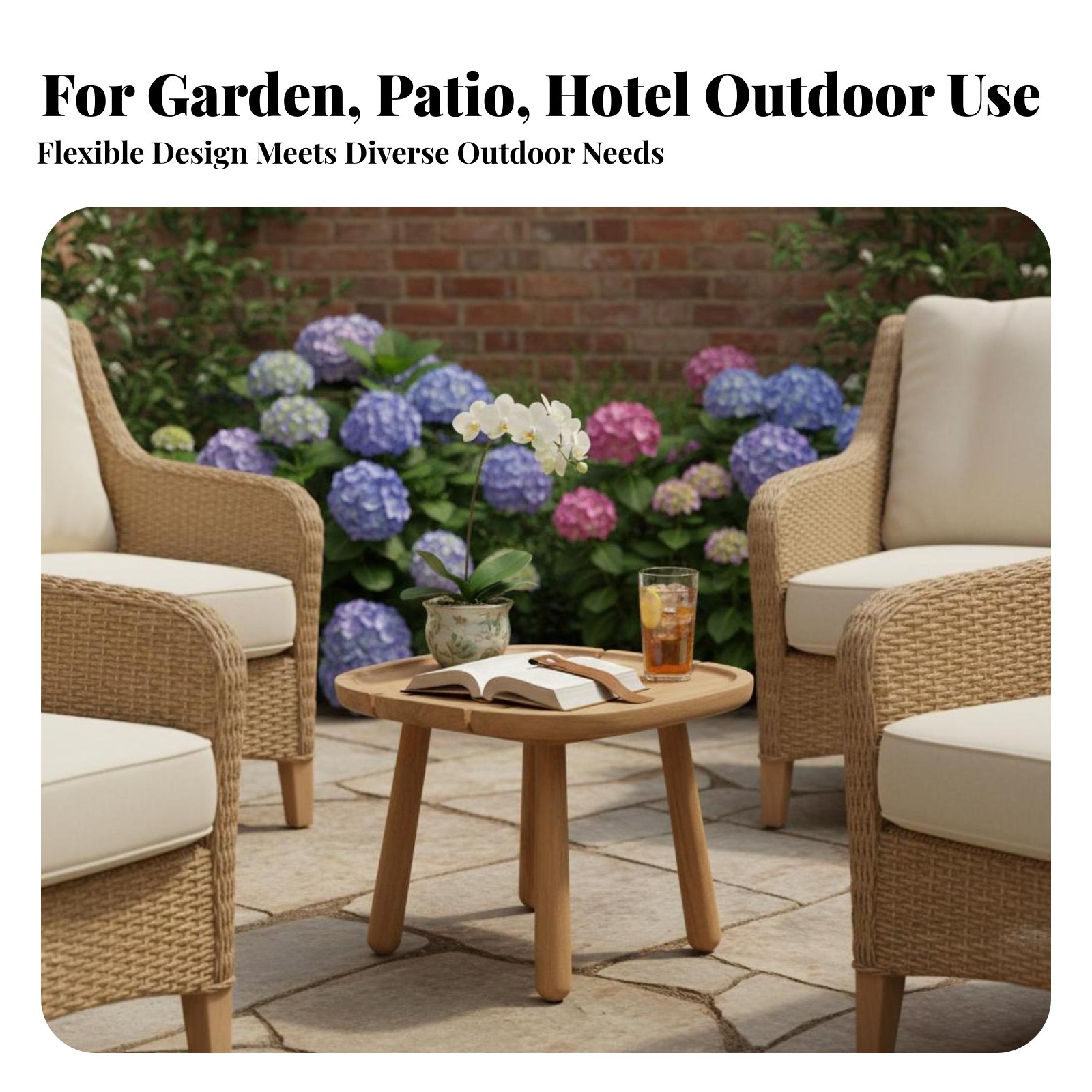 Round Slatted Side Table Water - Interior Design Deck avaliação e preço