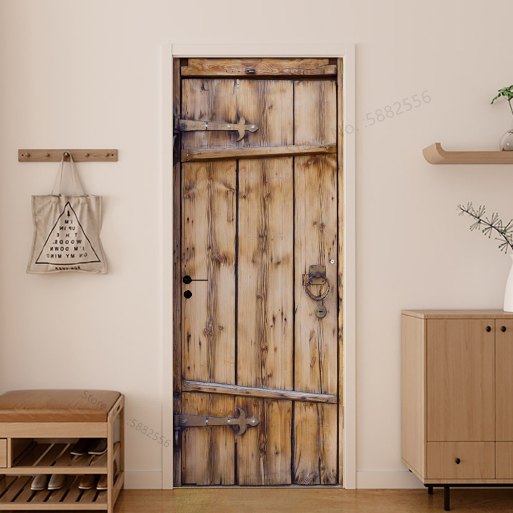Imitation Wood Door Sticker Re - Interior Design Home avaliação e preço