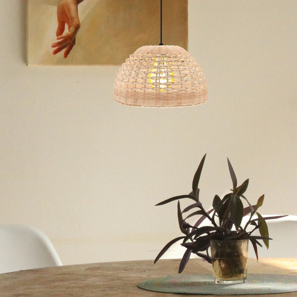 Rattan Pendant Lamp Woven Cage - Wicker Pendant Shade avaliação e preço