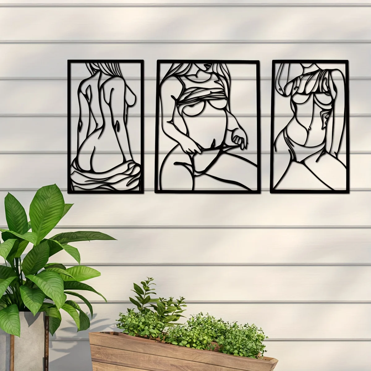 1pc Metal Art Wall Decor, Blac - Interior Design Modern avaliação e preço