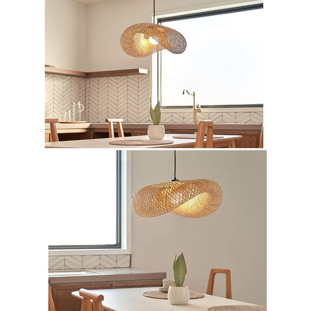 40/50/60cm E26/E27 Wicker Wove - Wicker Pendant Shade avaliação e preço