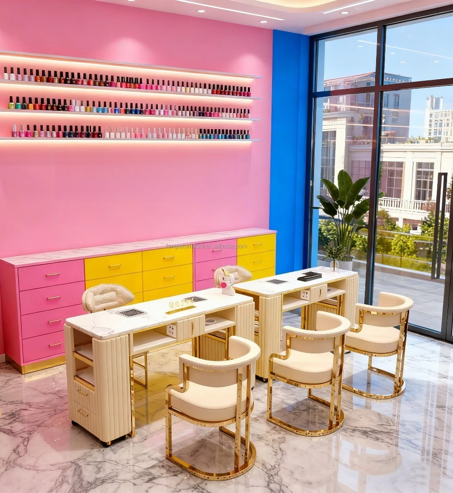 Luxury Modern Black Nail Furni - Interior Design Nail Salon avaliação e preço