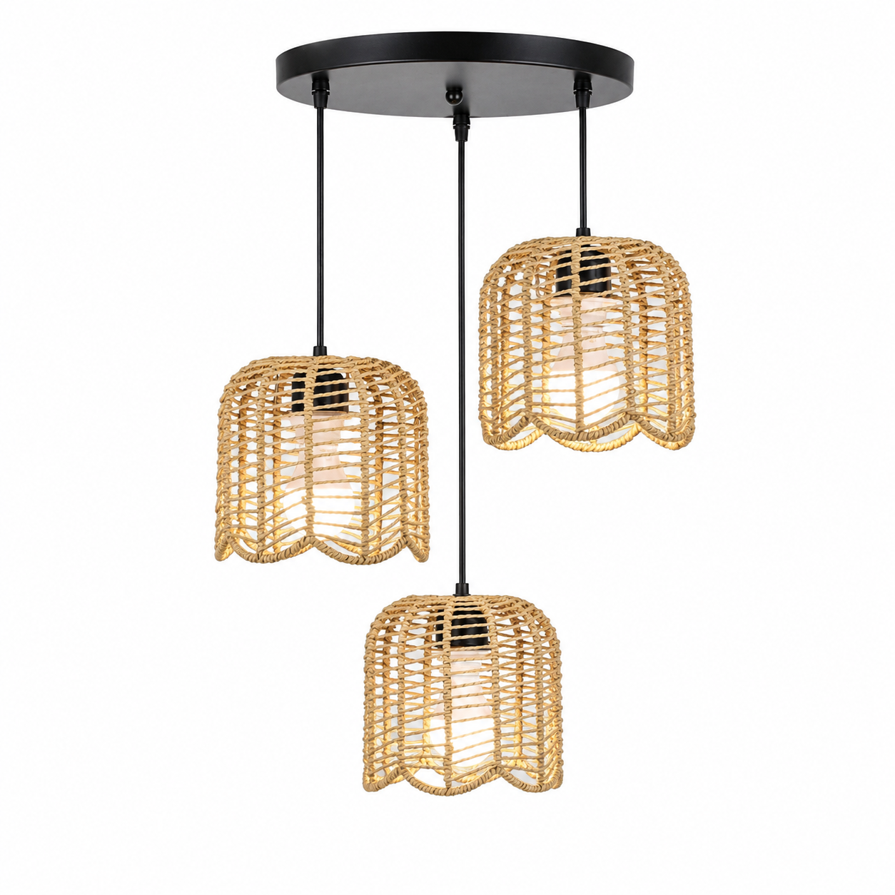 JOYINLED Farmhouse Hand Woven  - Wicker Pendant Shade avaliação e preço