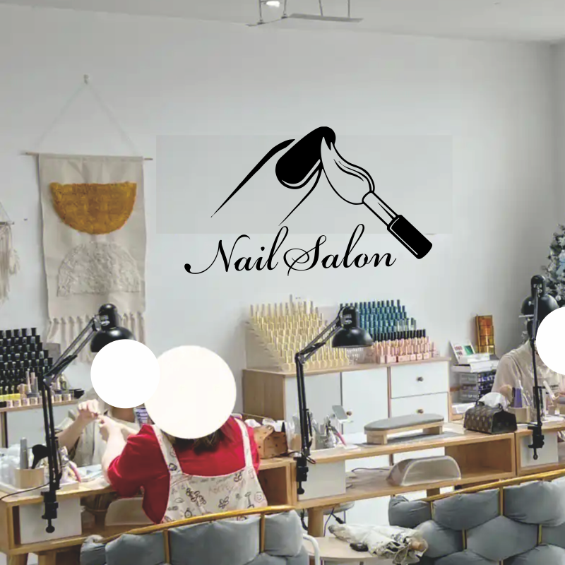 Nail Salon Shop Wall Decal Man - Interior Design Nail Salon avaliação e preço