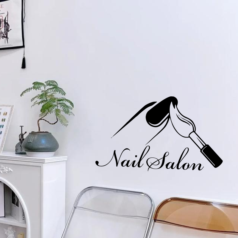 Nail Salon Shop Wall Decal Man - Interior Design Nail Salon avaliação e preço