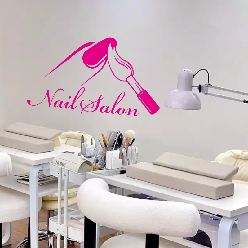 Nail Salon Shop Wall Decal Man - Interior Design Nail Salon avaliação e preço