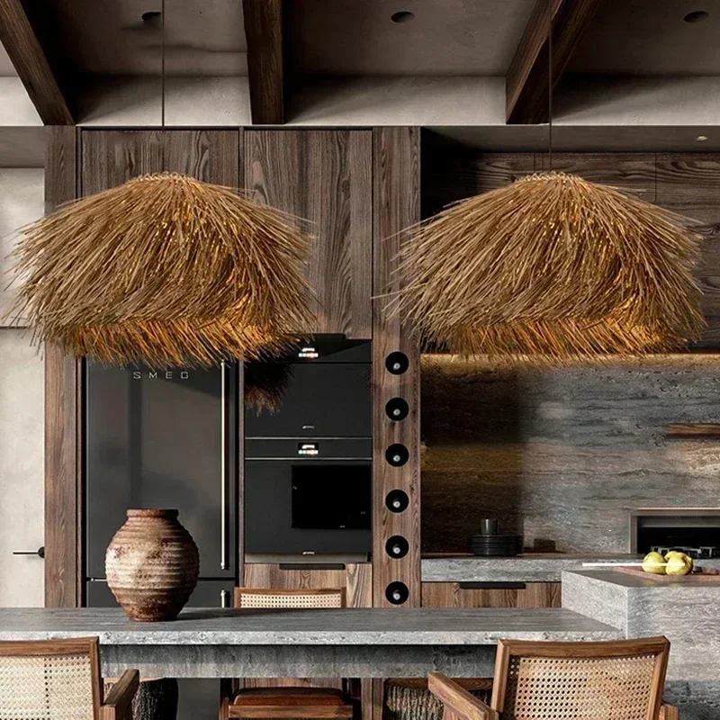 Straw Hand Woven Pendant Light - Wicker Pendant Shade avaliação e preço