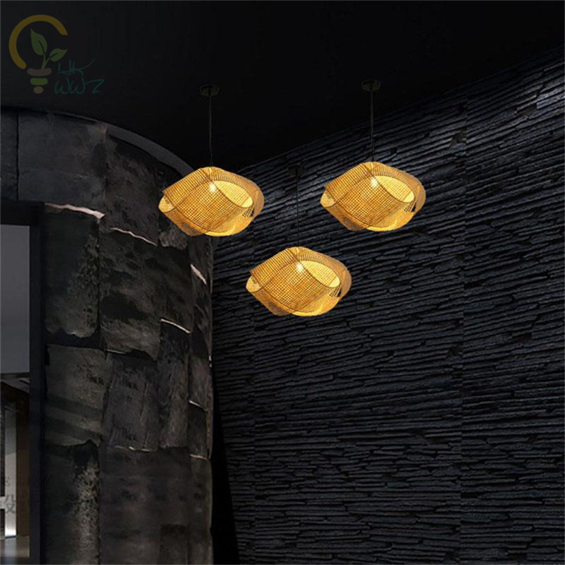 New Chinese Bamboo Wicker Ratt - Wicker Pendant Shade avaliação e preço